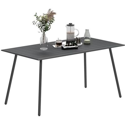 Outsunny Eettafel voor de tuin, voor 6 personen, 150 x 80 x 74 cm, grijs Outsunny Eettafel voor de tuin, voor 6 personen, 150 x 80 x 74 cm, grijs
