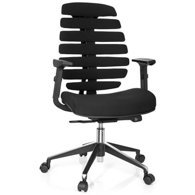 hjh OFFICE Ergo Line II Professionele Bureaustoel, Incl. Lendensteun, In Hoogte Verstelbare Armleuningen, Stof, Zwart hjh OFFICE Ergo Line II Professionele Bureaustoel, Incl. Lendensteun, In Hoogte Verstelbare Armleuningen, Stof, Zwart