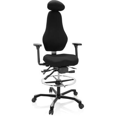 hjh OFFICE 608993 Resistio Work Ergonomische bureaustoel met ringvoetsteun, maat XXL, zwart hjh OFFICE 608993 Resistio Work Ergonomische bureaustoel met ringvoetsteun, maat XXL, zwart