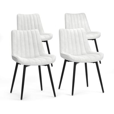 Vicco Eetkamerstoel "Ravlo", beige/zwart, 51 x 57 cm Set van 4 Vicco Eetkamerstoel "Ravlo", beige/zwart, 51 x 57 cm Set van 4
