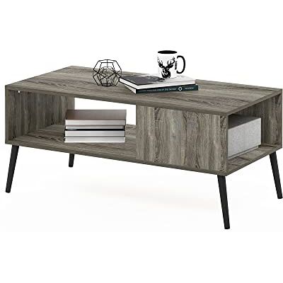Furinno Claude Salontafel Mid Century met houten poten, Frans eiken Furinno Claude Salontafel Mid Century met houten poten, Frans eiken