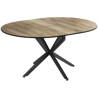 Vicco Eettafel "Loyd", rustiek eiken/zwart, 120 x 76,5 cm, uittrekbaar Vicco Eettafel "Loyd", rustiek eiken/zwart, 120 x 76,5 cm, uittrekbaar