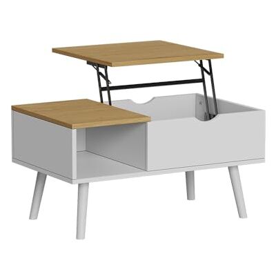 Vicco Salontafel "Stora", wit/eiken, 76 x 45 cm Vicco Salontafel "Stora", wit/eiken, 76 x 45 cm