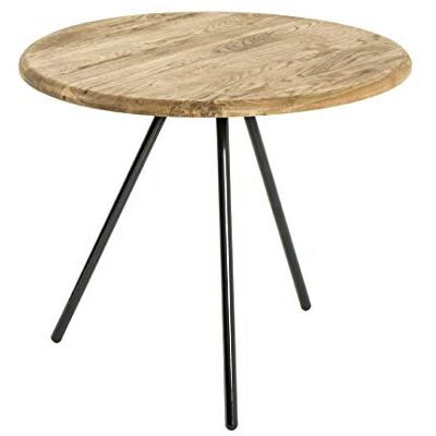 HAKU Moebel bijzettafel, staal, massief hout, eikenhout, 50 x 43 cm HAKU Moebel bijzettafel, staal, massief hout, eikenhout, 50 x 43 cm
