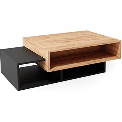 Vicco Salontafel, bijzettafel, Bari, antraciet/goudkracht, koffietafel Vicco Salontafel, bijzettafel, Bari, antraciet/goudkracht, koffietafel