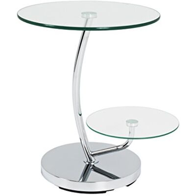 HAKU Möbel bijzettafel verchroomd, metaal, gehard glas 10 mm, gehard glas Dim.: H 55 cm x Ø 52 cm, stijl: modern HAKU Möbel bijzettafel verchroomd, metaal, gehard glas 10 mm, gehard glas Dim.: H 55 cm x Ø 52 cm, stijl: modern