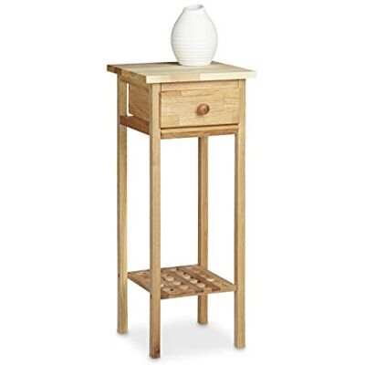 Relaxdays Salontafel, bloemenstandaard, met lade, tafelmode, ingang, HLP: 60 x 25 x 25 cm, kleur natuur, walnoot, bruin, 1 stuk Relaxdays Salontafel, bloemenstandaard, met lade, tafelmode, ingang, HLP: 60 x 25 x 25 cm, kleur natuur, walnoot, bruin, 1 stuk