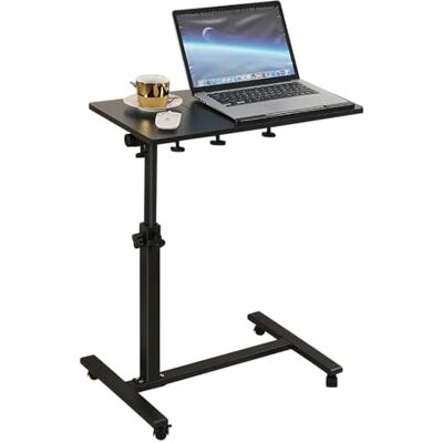 homewell In hoogte verstelbare bijzettafel met wieltjes, nachtkastje, uittrekbaar, 360 graden draaibaar, voor bank, industriële stijl, voor bank of bed, 60 x 34,5 x 58-90 cm (D zwart homewell In hoogte verstelbare bijzettafel met wieltjes, nachtkastje, uittrekbaar, 360 graden draaibaar, voor bank, industriële stijl, voor bank of bed, 60 x 34,5 x 58-90 cm (D zwart