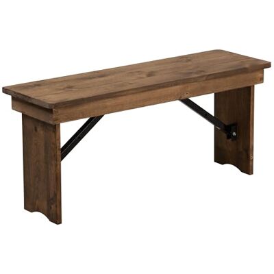 Flash Furniture Hercules Boerderbank, inklapbaar, grenenhout, 101,6 x 30,5 cm, antieke look Flash Furniture Hercules Boerderbank, inklapbaar, grenenhout, 101,6 x 30,5 cm, antieke look
