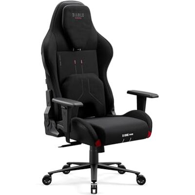 Diablo X.One Prime Gamingstoel Gamingstoel PC-zitting Magnetisch kussen Koelstoel Hoogwaardige stof In hoogte verstelbare armleuningen Draagt tot 140 kg, Zwart Diablo X.One Prime Gamingstoel Gamingstoel PC-zitting Magnetisch kussen Koelstoel Hoogwaardige stof In hoogte verstelbare armleuningen Draagt tot 140 kg, Zwart