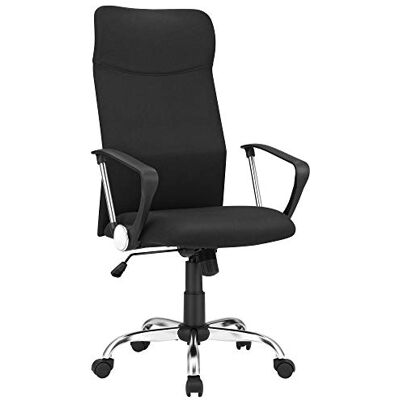 SONGMICS bureaustoel, ergonomische bureaustoel, draaistoel, gestoffeerde zitting, stoffen bekleding, in hoogte verstelbaar en kantelbaar, tot 120 kg draagvermogen, zwart OBN034B01 SONGMICS bureaustoel, ergonomische bureaustoel, draaistoel, gestoffeerde zitting, stoffen bekleding, in hoogte verstelbaar en kantelbaar, tot 120 kg draagvermogen, zwart OBN034B01