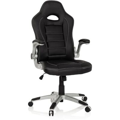 hjh OFFICE 621891 managersstoel Game Sport kunstleer zwart gaming stoel bureaustoel inklapbare armleuningen hjh OFFICE 621891 managersstoel Game Sport kunstleer zwart gaming stoel bureaustoel inklapbare armleuningen