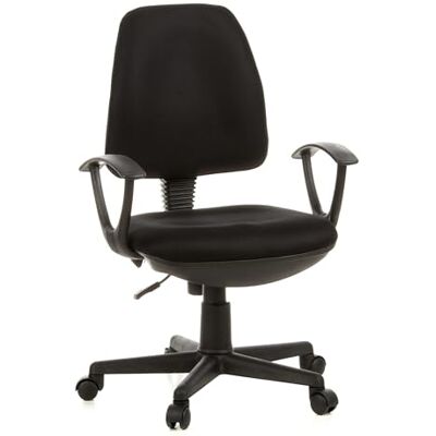 hjh OFFICE 66000 bureaustoel, draaistoel City 10, zwart, gebogen zitting en ergonomische rugleuning, comfortabel door dikke bekleding, in hoogte verstelbaar hjh OFFICE 66000 bureaustoel, draaistoel City 10, zwart, gebogen zitting en ergonomische rugleuning, comfortabel door dikke bekleding, in hoogte verstelbaar