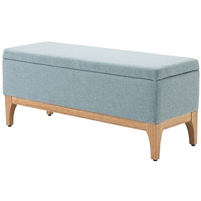 HOMCOM Opbergbank, afneembaar deksel, linnen, 110 x 39 x 45 cm, lichtgroen HOMCOM Opbergbank, afneembaar deksel, linnen, 110 x 39 x 45 cm, lichtgroen