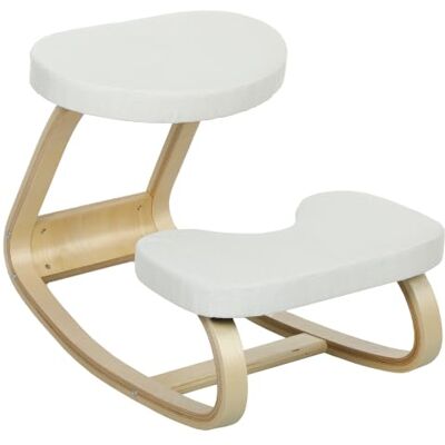 HOMCOM Kniezitting, ergonomische zitting van schommelhout, crème Kniestoel voor thuiskantoor, verbetert de houding, rugpijn HOMCOM Kniezitting, ergonomische zitting van schommelhout, crème Kniestoel voor thuiskantoor, verbetert de houding, rugpijn