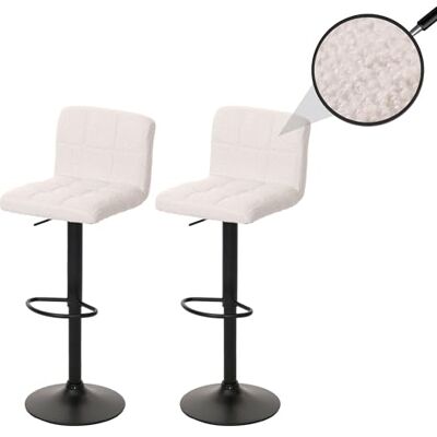 Mendler FSC HWC-G87 Set van 2 in hoogte verstelbare draaibare stoffen barkrukken met gesp (450 g/m²), crèmewit Mendler FSC HWC-G87 Set van 2 in hoogte verstelbare draaibare stoffen barkrukken met gesp (450 g/m²), crèmewit