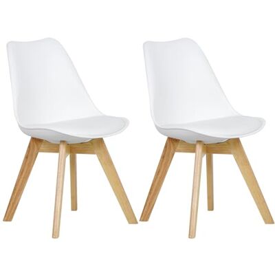 WOLTU 2 X Eetkamerstoelen Keukenstoel in kunstleer en massief hout,Eetstoel Wit BH29ws-2 WOLTU 2 X Eetkamerstoelen Keukenstoel in kunstleer en massief hout,Eetstoel Wit BH29ws-2