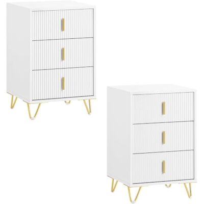 SoBuy FBT115 Bankpunt, nachtkastje met 2 laden, bijzettafel, salontafel voor woonkamer, slaapkamer of kantoor (2, wit, 3 laden) SoBuy FBT115 Bankpunt, nachtkastje met 2 laden, bijzettafel, salontafel voor woonkamer, slaapkamer of kantoor (2, wit, 3 laden)