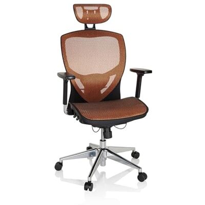hjh OFFICE Venus One Premium draaistoel met ergonomische rugleuning en in hoogte verstelbare hoofdsteun, oranje hjh OFFICE Venus One Premium draaistoel met ergonomische rugleuning en in hoogte verstelbare hoofdsteun, oranje