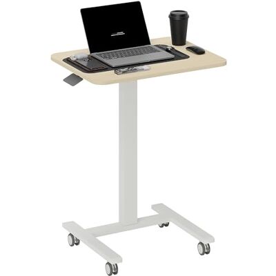 Vinsetto Bureau debout réglable en hauteur mobile, Jaune Vinsetto Bureau debout réglable en hauteur mobile, Jaune