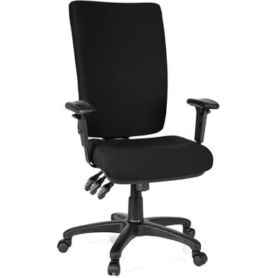 hjh OFFICE 702100 Bureaustoel, bureaustoel, professionele kwaliteit, Zenit High zwart, robuuste stof, met armleuningen, dikke bekleding, ergonomische hoge rugleuning, comfortabele gebogen zitting hjh OFFICE 702100 Bureaustoel, bureaustoel, professionele kwaliteit, Zenit High zwart, robuuste stof, met armleuningen, dikke bekleding, ergonomische hoge rugleuning, comfortabele gebogen zitting