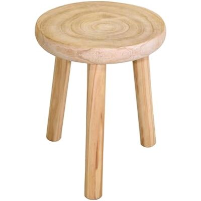 Spetebo Houten bloemenkruk met 3 poten, diameter 35 cm, ronde natuurlijke decoratieve kruk, plantenstandaard, bijzettafel, salontafel Spetebo Houten bloemenkruk met 3 poten, diameter 35 cm, ronde natuurlijke decoratieve kruk, plantenstandaard, bijzettafel, salontafel