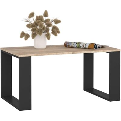 AKORD NOX Salontafel 92 x 45 x 53 cm salontafel modern design salontafel woonkamer opbergtafel gelamineerde plaat 16 mm zwart & Sonoma eiken AKORD NOX Salontafel 92 x 45 x 53 cm salontafel modern design salontafel woonkamer opbergtafel gelamineerde plaat 16 mm zwart & Sonoma eiken