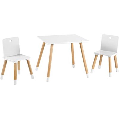 roba Kinderzitgroep, kindermeubelset van 2 kinderstoelen & 1 tafel, zitgarnituur hout, wit gelakt roba Kinderzitgroep, kindermeubelset van 2 kinderstoelen & 1 tafel, zitgarnituur hout, wit gelakt