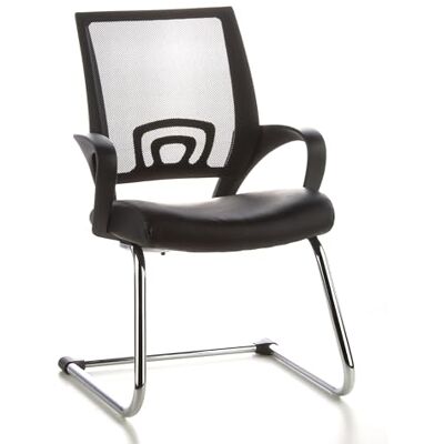 hjh OFFICE 650400 bezoekersstoel Vistro Net V zwart met armleuningen, brede zitting met dikke en comfortabele bekleding, ergonomische rugleuning van ademende netstof hjh OFFICE 650400 bezoekersstoel Vistro Net V zwart met armleuningen, brede zitting met dikke en comfortabele bekleding, ergonomische rugleuning van ademende netstof