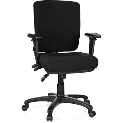 hjh OFFICE 702200 Bureaustoel, bureaustoel met wielen ZENIT BASE zwart, draaistoel met armleuningen, comfortabel door dikke bekleding, middelste rugleuning, ergonomische zitting hjh OFFICE 702200 Bureaustoel, bureaustoel met wielen ZENIT BASE zwart, draaistoel met armleuningen, comfortabel door dikke bekleding, middelste rugleuning, ergonomische zitting