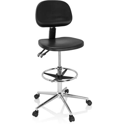 hjh OFFICE Top Work 24 I Bureaustoel met rugleuning, wielen en glijders van hardschuim, zwart hjh OFFICE Top Work 24 I Bureaustoel met rugleuning, wielen en glijders van hardschuim, zwart