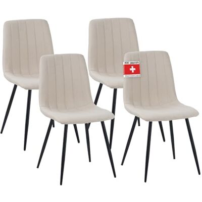 Albatros eetkamerstoelen GARDA, set van 4, beige, SGS getest Albatros eetkamerstoelen GARDA, set van 4, beige, SGS getest