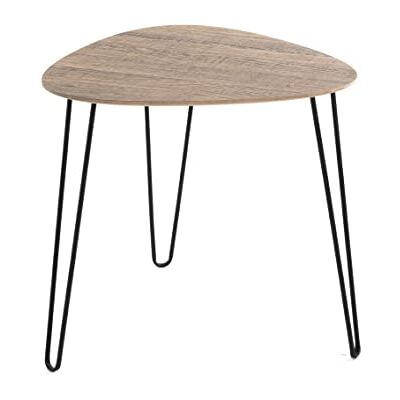 HAKU bijzettafel eiken, zwart, MDF, metaal Dim.: B 40 cm x H 43 cm x D 40 cm, Stijl: Modern HAKU bijzettafel eiken, zwart, MDF, metaal Dim.: B 40 cm x H 43 cm x D 40 cm, Stijl: Modern