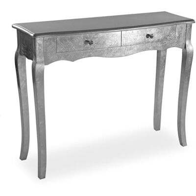 Versa Vivienne Moderne entreekast met 2 laden, afmetingen (H x B x D): 80 x 35 x 105 cm, hout, zilver Versa Vivienne Moderne entreekast met 2 laden, afmetingen (H x B x D): 80 x 35 x 105 cm, hout, zilver