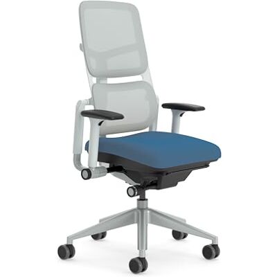 Steelcase Please Air Bureaustoel, ergonomisch, in hoogte verstelbaar, lendensteun en armleuningen, verstelbaar, kantelmechanisme, net, rugleuning, lichtgrijs, ademend zitvlak kobalt Steelcase Please Air Bureaustoel, ergonomisch, in hoogte verstelbaar, lendensteun en armleuningen, verstelbaar, kantelmechanisme, net, rugleuning, lichtgrijs, ademend zitvlak kobalt