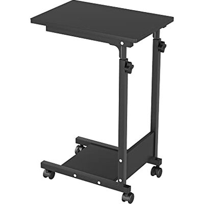 homewell In hoogte verstelbare bijzettafel met wieltjes, nachtkastje met 1 opbergvakken, voor bank of bed, 56,5 x 37 x 63-95 cm, zwart (C zwart) homewell In hoogte verstelbare bijzettafel met wieltjes, nachtkastje met 1 opbergvakken, voor bank of bed, 56,5 x 37 x 63-95 cm, zwart (C zwart)