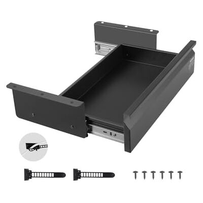 VEVOR 40,6 cm brede schuiflade, uittrekbare ladebevestiging onder het bureau, verborgen opbergorganizer, potloodlade onder tafel, voor kantoor, thuis, werkplek, VEVOR 40,6 cm brede schuiflade, uittrekbare ladebevestiging onder het bureau, verborgen opbergorganizer, potloodlade onder tafel, voor kantoor, thuis, werkplek,