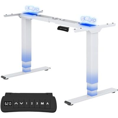 FLEXISPOT EC5W Standing Desk In Hoogte Verstelbaar Bureau Elektrische Staande Bureau 3-traps 2-motor met Smart Keyboard Laadvermogen 100 kg(Wit) FLEXISPOT EC5W Standing Desk In Hoogte Verstelbaar Bureau Elektrische Staande Bureau 3-traps 2-motor met Smart Keyboard Laadvermogen 100 kg(Wit)