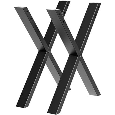 WilTec Tafelpoten X-vorm, 72 x 60 cm, zwart, gepoedercoat, onderstel voor meubels WilTec Tafelpoten X-vorm, 72 x 60 cm, zwart, gepoedercoat, onderstel voor meubels