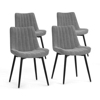 Vicco Eetkamerstoel "Ravlo", grijs/zwart, 51 x 57 cm Set van 4 Vicco Eetkamerstoel "Ravlo", grijs/zwart, 51 x 57 cm Set van 4