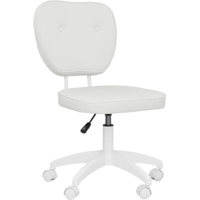 Vinsetto Bureaustoel zonder armleuningen, in hoogte verstelbaar, modern, wit Vinsetto Bureaustoel zonder armleuningen, in hoogte verstelbaar, modern, wit