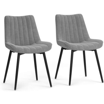 Vicco Eetkamerstoel "Ravlo", grijs/zwart, 51 x 57 cm Set van 2 Vicco Eetkamerstoel "Ravlo", grijs/zwart, 51 x 57 cm Set van 2