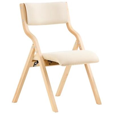 SoBuy Comfortabele gestoffeerde klapstoelen, houten vergaderstoel met gevoerde zitting, draagbare opvouwbare stoel voor keuken, kantoor, woonkamer, licht, ruimtebesparend, wit FST40-W SoBuy Comfortabele gestoffeerde klapstoelen, houten vergaderstoel met gevoerde zitting, draagbare opvouwbare stoel voor keuken, kantoor, woonkamer, licht, ruimtebesparend, wit FST40-W
