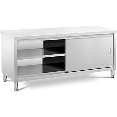 Royal Catering RCSSCB-200X60-E Onderkast van roestvrij staal, werkblad, keukenkast met schuifdeuren (capaciteit 600 kg, roestvrij staal, 1 tafel) Royal Catering RCSSCB-200X60-E Onderkast van roestvrij staal, werkblad, keukenkast met schuifdeuren (capaciteit 600 kg, roestvrij staal, 1 tafel)