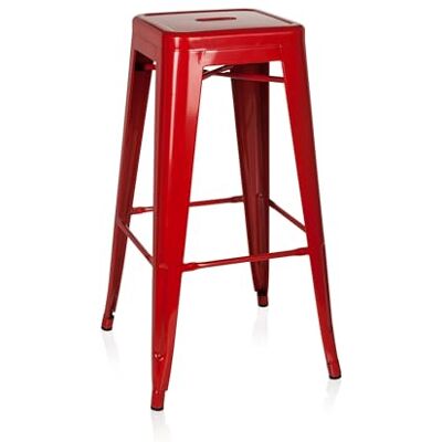 hjh OFFICE 645011 barkruk VANTAGGIO HIGH metallic rood bistro kruk van robuust staal stapelbaar rubber vloerdoppen hjh OFFICE 645011 barkruk VANTAGGIO HIGH metallic rood bistro kruk van robuust staal stapelbaar rubber vloerdoppen