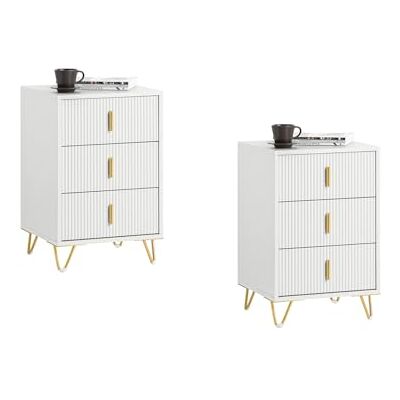 SoBuy FBT115 Bankpunt, nachtkastje met 2 laden, bijzettafel, salontafel voor woonkamer, slaapkamer of kantoor (2, wit, 3 laden) SoBuy FBT115 Bankpunt, nachtkastje met 2 laden, bijzettafel, salontafel voor woonkamer, slaapkamer of kantoor (2, wit, 3 laden)