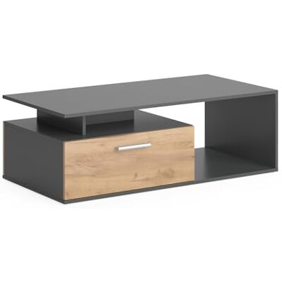 Vicco Salontafel "Roland", antraciet/gouden eiken, 118 x 59 cm Vicco Salontafel "Roland", antraciet/gouden eiken, 118 x 59 cm