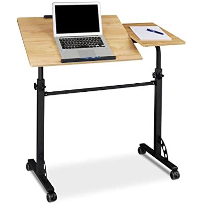 Relaxdays 10020807 Laptoptafel in hoogte verstelbaar wielen tafel eindstuk houten bed geel H x B x D: 110 x 100 x 50 cm Relaxdays 10020807 Laptoptafel in hoogte verstelbaar wielen tafel eindstuk houten bed geel H x B x D: 110 x 100 x 50 cm