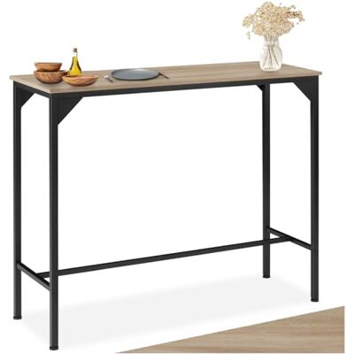 tectake Hoge eettafel met stalen frame in industriële stijl en warm houten blad, ruimtebesparend en in hoogte verstelbaar, eenvoudig te installeren voor eetkamer, keuken en bar tectake Hoge eettafel met stalen frame in industriële stijl en warm houten blad, ruimtebesparend en in hoogte verstelbaar, eenvoudig te installeren voor eetkamer, keuken en bar