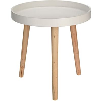 Spetebo Houten bijzettafel 40 x 39 cm wit salontafel met massief houten poten bank telefoon bloemen ronde tafel Spetebo Houten bijzettafel 40 x 39 cm wit salontafel met massief houten poten bank telefoon bloemen ronde tafel